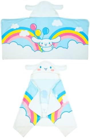 Franco Sanrio Cinnamoroll Kids Super Soft Bath/Pool/Beach Soft Cotton Terry Hooded Towel Wrap, 24 in x 50 in, (Officially Licensed Product)