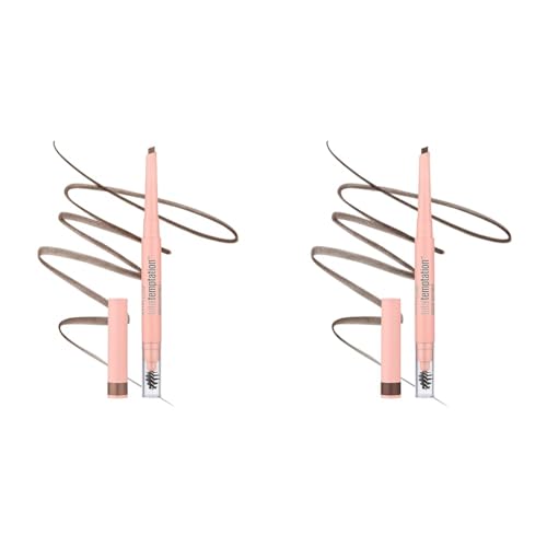 Maybelline Total Temptation Eyebrow Definer Pencil Bundle, Soft Brown 1 Count and Medium Brown 1 Count