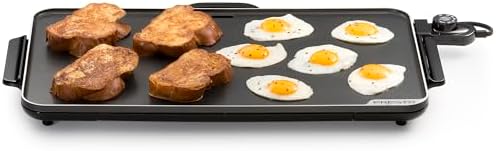 Presto 07072 22-Inch Extra Large Griddle, 22"x 13", Low Profile Design, Ceramic Nonstick, Black