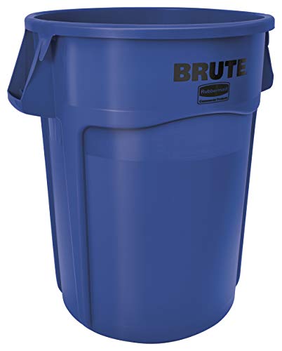Rubbermaid Commercial 1779732 BRUTE Heavy-Duty Round Waste/Utility Container, 55-gallon, Blue