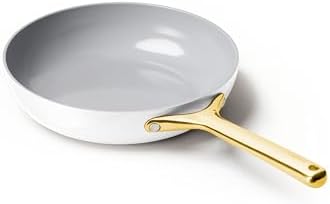 Caraway Nonstick Ceramic Frying Pan (2.7 qt, 10.5") - Non Toxic, PTFE & PFOA Free - Oven Safe & Compatible with All Stovetops (Gas, Electric & Induction) - White