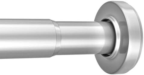 AmazerBath Spring Tension Shower Curtain Rod, 31-75 Inches Heavy Duty Tension Rod Rust Proof Bathroom Curtain Rod, Adjustable No Drill Easy Segmented Installation, Silver