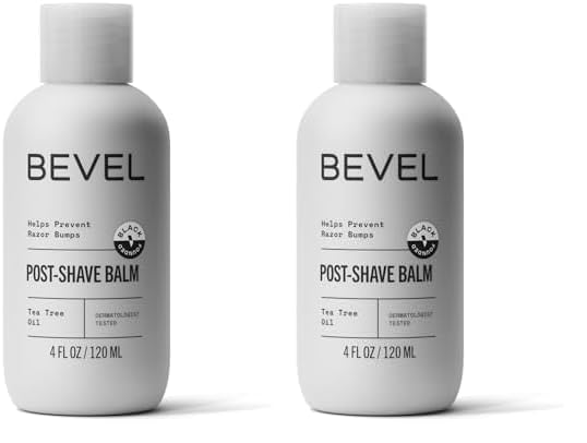 Bevel After Shave Balm for Men with Shea Butter and Jojoba Oil, Soothes and Cools Skin to Help Prevent Ingrown Hairs and Razor Bumps, 4 Fl Oz (Packaging May Vary) (Pack of 2)
