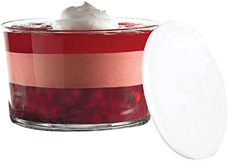 Anchor Hocking Glass Trifle Bowl with Lid, 104 oz Glass Salad Bowl with Plastic Lid