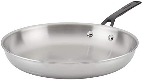 KitchenAid 5-Ply Clad Polished Stainless Steel Fry Pan/Skillet, 12.25 Inch