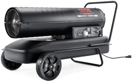 VEVOR Portable Kerosene Heater, 175000 BTU, with Adjustable Thermostat and 13.2 Gallon Tank, Energy-Saving Design for Indoor and Outdoor Spaces, Workshops, and Industrial Environments
