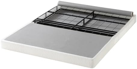 ZINUS 4 Inch Box Spring with Cover, No Assembly Mattress Foundation, Sturdy Metal Structure, Queen, White