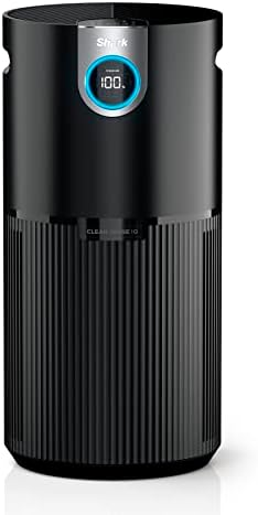 Shark Air Purifier MAX with NanoSeal HEPA, Cleansense IQ, Odor Lock, Cleans up to 1200 Sq. Ft. and 99.98% of particles, dust, allergens, smoke, 0.1–0.2 microns, Grey, HP202 (Renewed)