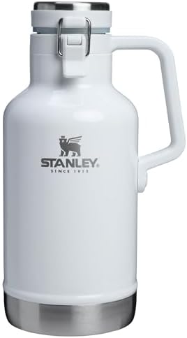 Stanley Classic Easy-Pour Growler 64 oz | Keeps Beer Cold or Coffee Hot | Leakproof Steel Lined Lid and Easy to Carry Handle | Insulated Stainless Steel | BPA-Free | Frost Gloss