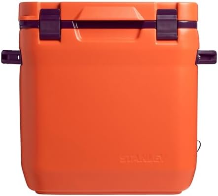 Stanley Adventure Outdoor Cooler 30 qt | Heavy Duty Outdoor Camping Cooler with Easy Carry Side Handles | 4 Days Cooling Ice Chest for 40 Cans | Flat Top Doubles as Seat | BPA-Free | Tigerlily Plum