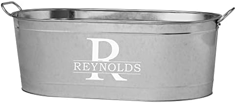 Let's Make Memories Personalized Beverage Tub - Custom Beverage Tub - Customize With Name & initial - Galvanized Drink Tub - 20 ¾"L x 11 ¾"W x 7" H - 5.5 Gallons