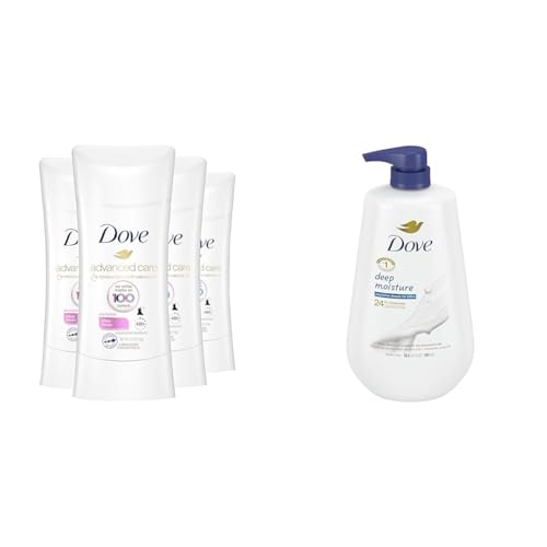 Dove Antiperspirant Deodorant Stick No White Marks on 100 Colors Clear Finish 48-Hour Sweat and Odor Protecting Deodorant for Women & Body Wash with Pump Deep Moisture 30.6 oz