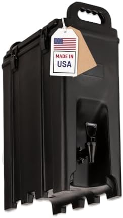Carlisle FoodService Products Cateraide Insulated Beverage Dispenser with Handles for Catering, Events, Kitchens, And Restaurants, Plastic, 5 Gallons, Black