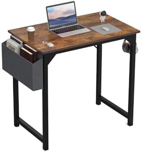 DUMOS 32 Inch Small Computer Office Desk Modern Simple Style Writing Study Work Table for Home Bedroom - Rustic Brown