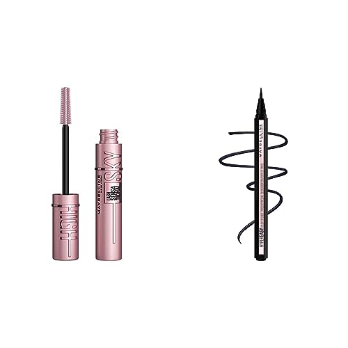 Maybelline Lash Sensational Sky High and Hyper Easy Liquid Eyeliner Makeup Bundle