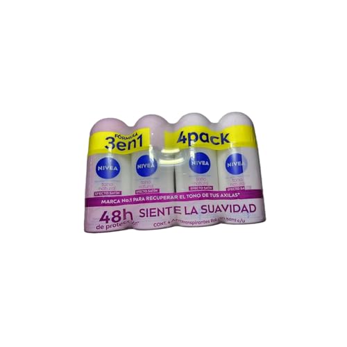 Nivea Deodorant Whitening Pack of 4 Aclarado Natural 50 milliliters 1.7 Fl Oz, 50.0 milliliters
