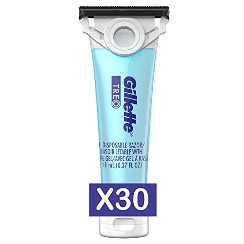 Gillette TREO Razor, For Caregivers To Shave Someone Else, Disposable Razors With Built-in Shave Gel, Pack of 30