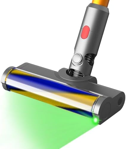 Dust Detect Vacuum Attachments for Dyson V7 V8 V10 V11 V15 Cordless Cleaners, Hardwood Floor Soft Roller Brush Head Replacement Motorhead Accessories Parts with Green Light