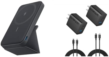 Anker 622 Magnetic Battery (MagGo), 5,000mAh Foldable Magnetic Wireless Portable Charger with Stand and USB-C Port (On The Side), Magsafe-Compatible for iPhone 16/15/14/13 Series