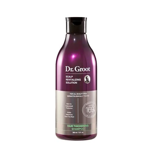 Dr. Groot Korean Hair Thickening Shampoo with Biotin, Rosemary Oil for Volumizing Thinning, Damaged Hair, 13 Fl Oz