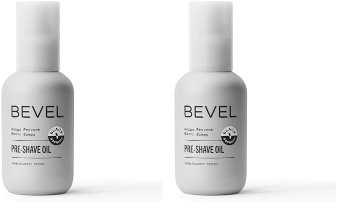 Bevel Pre Shave Oil for Men with Castor Oil, Olive Oil and Tea Tree Oil, Helps Soften Hair and Protect Skin from Irritation and Razor Burn, 2 Fl Oz (Pack of 2)