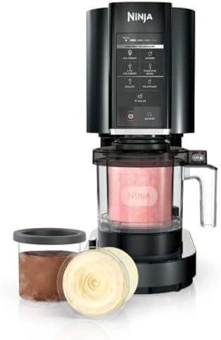 Ninja CREAMi Ice Cream, Sorbet, Milkshake Maker + 3 CREAMi Pints, Black
