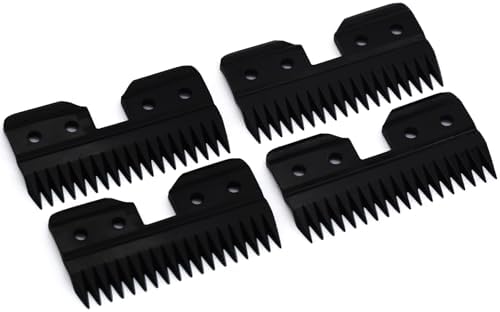 4 Pieces Professional Pet Clipper Replacement Cutter Blade, 18 Teeth Zirconia Ceramic Moving Blade Compatible with Oster Fast Feed A5 Style Detachable Horse Animal Clippers Pet Groomers (Black)