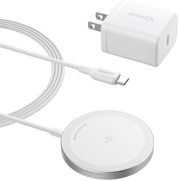 Anker MagSafe Charger Pad Compatible, MagGo iPhone 16 Wireless Charging Pad, Qi2 Certified 15W Wireless Charger, for iPhone 16/15/14/13/12 Series (USB-C Charger Included) (White)