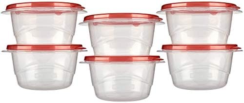 Rubbermaid TakeAlongs Small Bowl Food Storage Containers, 3.2 Cup, 2 Count (Pack of 3) Total 6 Containers