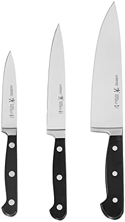 HENCKELS Classic Razor-Sharp 3-Piece Kitchen Knife Set, Chef Knife, Paring Knife, Utility Knife, German Engineered Informed by 100+ Years of Mastery, Stainless Steel