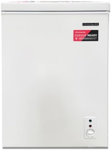 FRIGIDAIRE EFRF3003 Chest Deep Freezer - GARAGE-READY, 3.5 Cu. Ft. Capacity, White - Adjustable Thermostat - Removable Vinyl Coated Wire Basket - Easy Defrost Drain