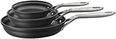 ZWILLING Motion Hard-Anodized 3-Piece Nonstick Fry Pan Set, Grey
