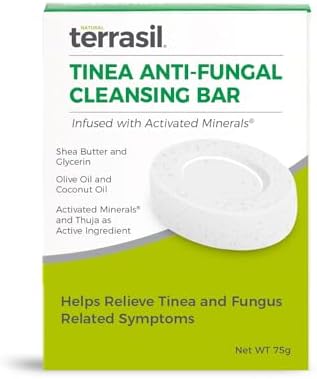 terrasil Tinea Soap for Tinea Versicolor Relief, Soothing Care & Relief of Itchy, Irritated Skin, Dermatologist Tested, Hypoallergenic Approved - Natural Antifungal Soap Bar (75g)