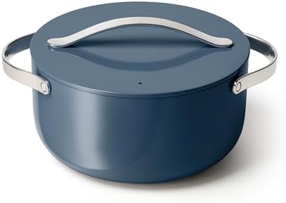 Caraway Nonstick Ceramic Dutch Oven Pot with Lid (6.5 qt, 10.5") - Non Toxic, PTFE & PFOA Free - Oven Safe & Compatible with All Stovetops (Gas, Electric & Induction) - Navy