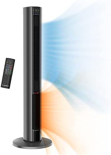 Lasko Oscillating All Season Tower Fan and Space Heater in One for Home with Adjustable Thermostat, Overheat Protection, 4 Fan Speeds, 3 Heat Settings and Remote, 42 Inches, 1500W, Gray, FH515