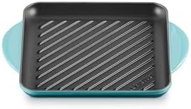 Le Creuset Enamaled Cast Iron Square Grill, 9.5", Caribbean