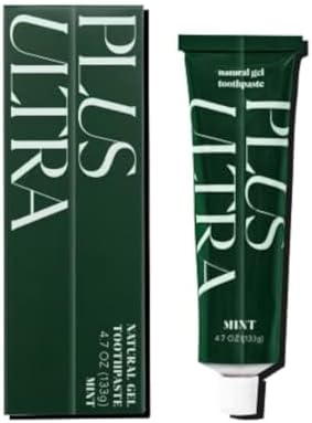 Plus Ultra Organic Fluoride-Free Gel Toothpaste in Aluminum Tube | Eco-Friendly, SLS Free | Made with Aloe, Peppermint, Bamboo Extract | for Sensitivity & Whitening | Made in USA, 4.7oz (Pack of 1)