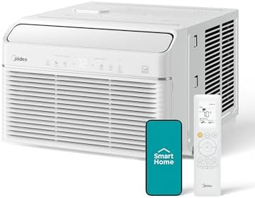 Midea 8,000 BTU Smart Inverter Air Conditioner Window Unit with Heat and Dehumidifier β Cools up to 350 Sq. Ft., Energy Star Rated, Quiet Operation, Electronic Controls, Remote Control, White