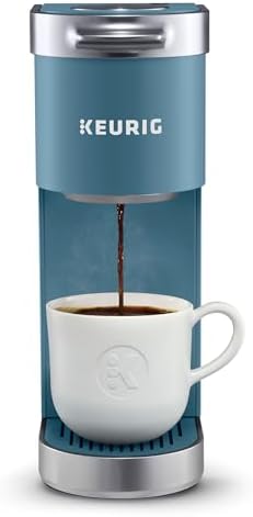 Keurig K-Mini Plus Single Serve K-Cup Pod Coffee Maker, with 6 to 12oz Brew Size, Stores up to 9 K-Cup Pods, Travel Mug Friendly, Evening Teal