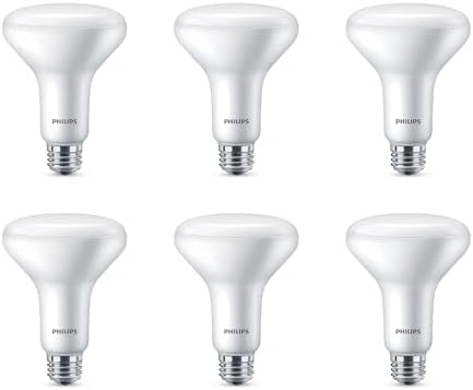 PHILIPS LED Dimmable, Warm Glow Effect BR30 Light Bulb - Pack of 6 - EyeComfort Flicker Free - 7.2W = 65W, 650 Lumen - Soft White (2700K) - E26 Base - Indoor - Title 20