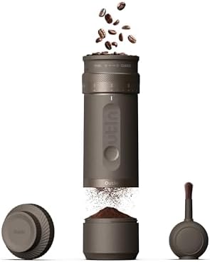 OutIn Fino Portable Electric Coffee Grinder,Adjustable Coffee Bean Grinder with 28 Precise Grind Setting,One-Button Burr Coffee Grinder with Fast‑Charge Battery, Auto‑Stop & Clog‑Protection