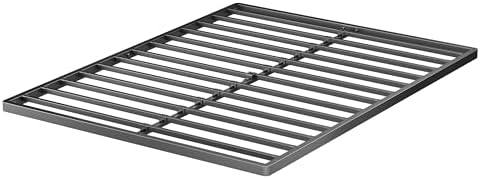 2 Inch Queen Metal Box Spring with Round Corners - 3000 lbs Capacity, Low Profile Bed Slat Replacement Bunkie Board with Steel Slats, Noise-Free, Easy Assemble, Black