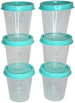 Tupperware Tupper Minis Classic Sheer Midgets Set in Natural with Aqua Seal