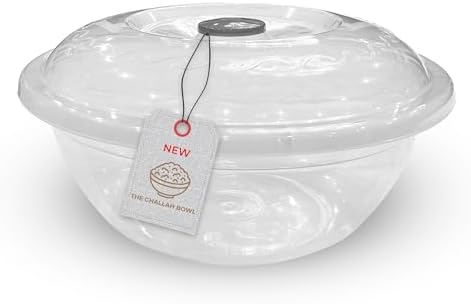 The Challah Bowl with Lid - Dough Riser - Proofer - Plastic Bowl with Cover/Lid - Extra Large 10 Liters - can fit 5Lbs of flour - Non Stick - Perfect Rise Every Time - Great Challah Bakes, Gift Idea