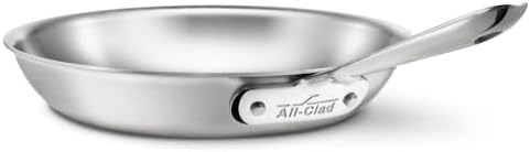 All-Clad D5 5-Ply Brushed Stainless Steel Fry Pan 12 Inch Induction Oven Broiler Safe 600F Pots and Pans, Cookware Silver