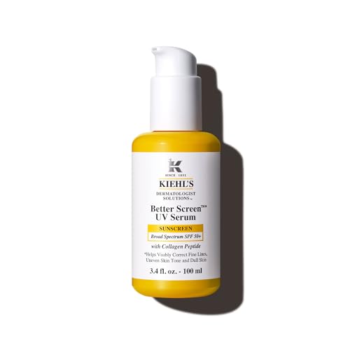 Kiehl's Better Screen UV Serum SPF 50+, Invisible Facial Sunscreen with Collagen Peptide, UV Filters to Shield UVA & UVB, Helps Correct Visible Signs of Aging, Boosts Skin Radiance