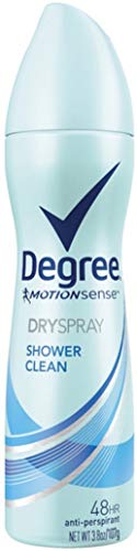 Degree MotionSense Dry Spray Antiperspirant, Shower Clean 3.8 oz (Pack of 9)