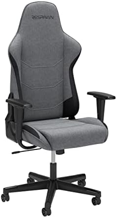 RESPAWN 110 Fabric Gaming Chair Ergonomic Racing Style High Back PC Computer Desk Office Chair - 360 Swivel, Integrated Headrest, 135 Degree Recline Adjustable Tilt Tension Angle Lock - 2023 Grey