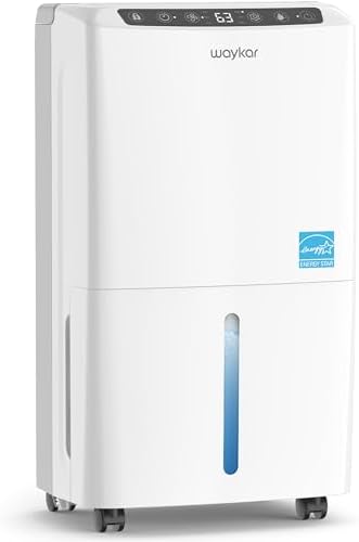 Waykar 2000 Sq. Ft Most Efficient Energy Star 2025 Dehumidifier for Home and Basement with Auto or Manual Drainage, Quiet 33dB Operation, 0.6 Gallon Water Tank Capacity