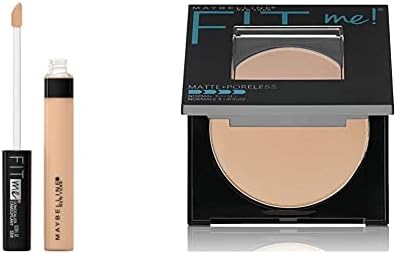 Maybelline New York Fit Me Concealer,25 Medium, 6.8ml + Fit Me Matte Poreless Powder, 220 Natural Beige, 8.5g